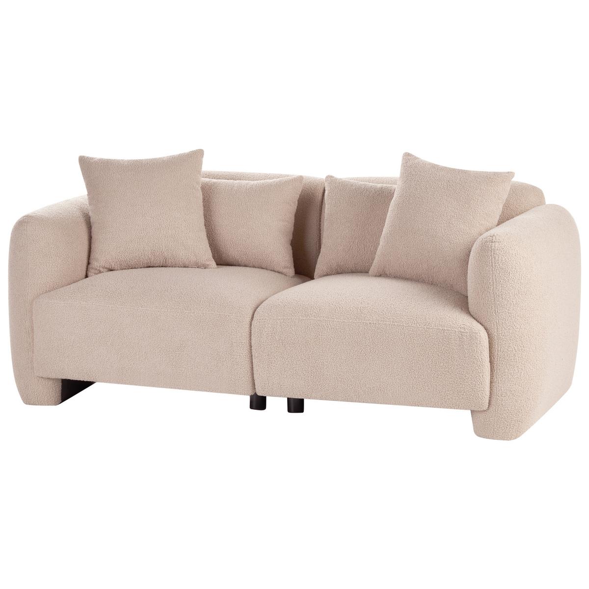 3-SITZER-SOFA Bouclé Beige Ekenes - Beige, Textil (182/72/90cm) - Beliani