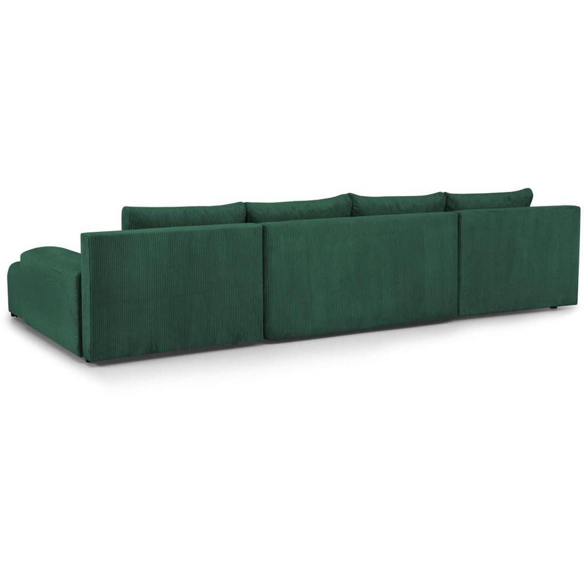 WOHNLANDSCHAFT Benny U grün - Schwarz/Grün, Textil/Metall (350/85/186cm) - Beautysofa