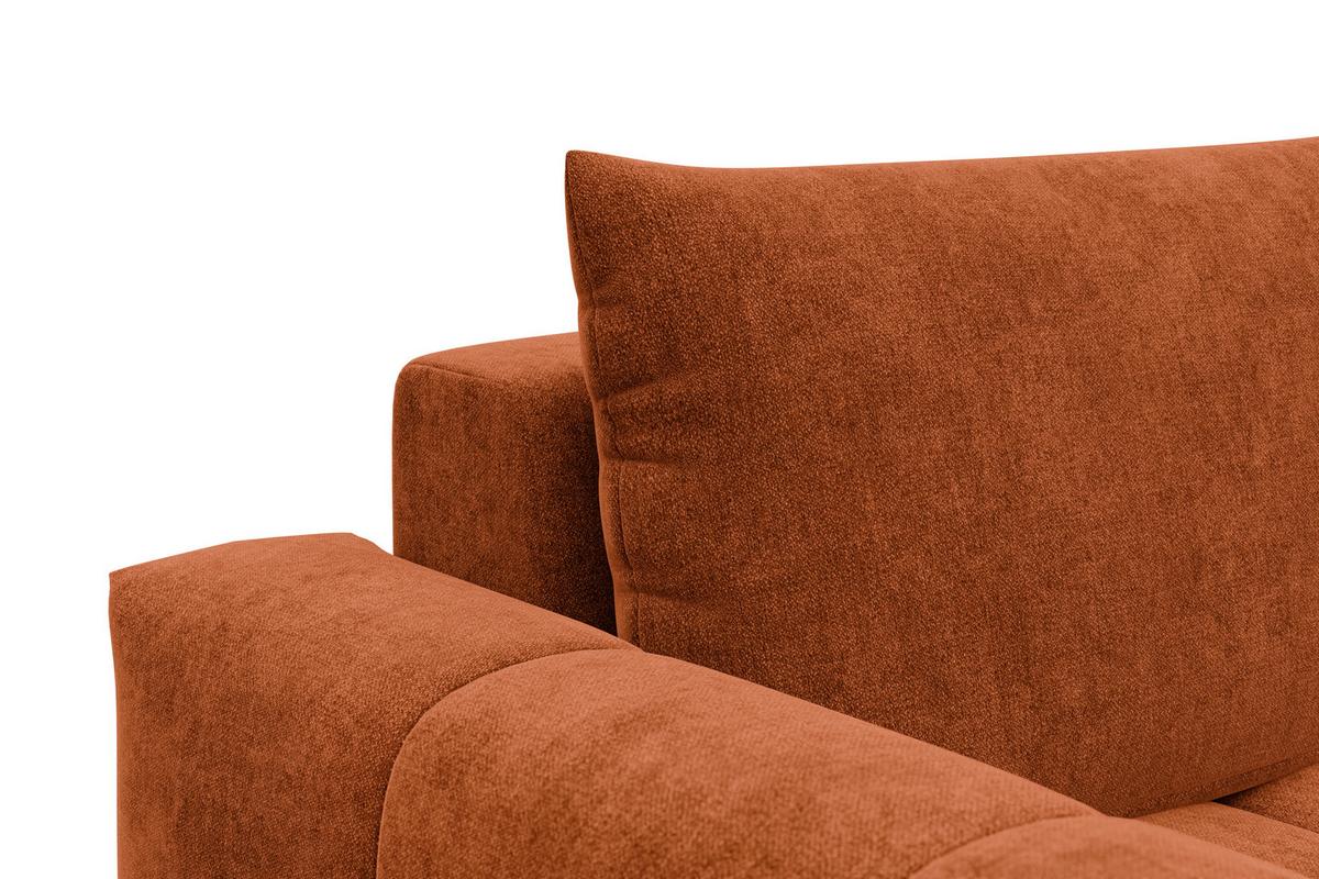 ECKSOFA VERONA 3-Sitzer rechts, Orange - Schwarz/Orange, Holz/Textil (224/173cm) - Courtois Laville