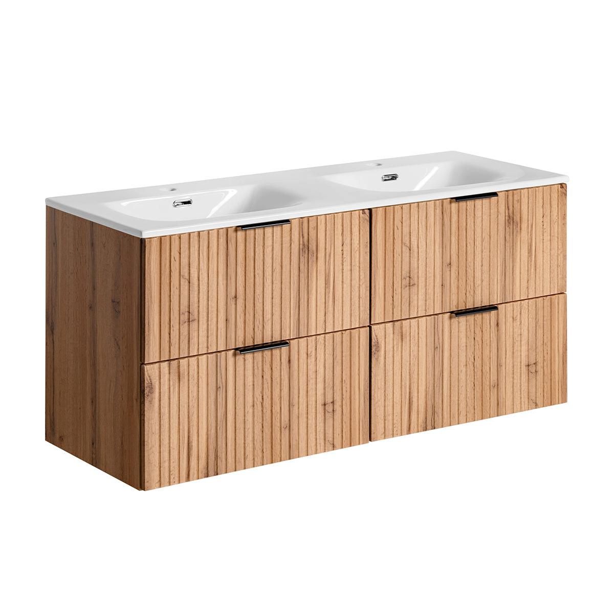 DOPPELWASCHTISCH 120.4cm Adriel Holz - Braun, Holzwerkstoff (120.4/57/46cm) - Petits-meubles
