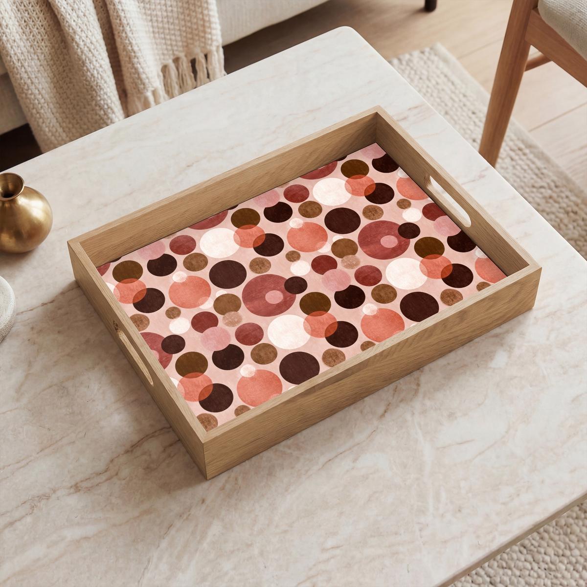 TABLETT Kreise - Modern - Farbenfroh 40x30 cm - Rosa, Holz (40/5/5cm) - OnlyWow