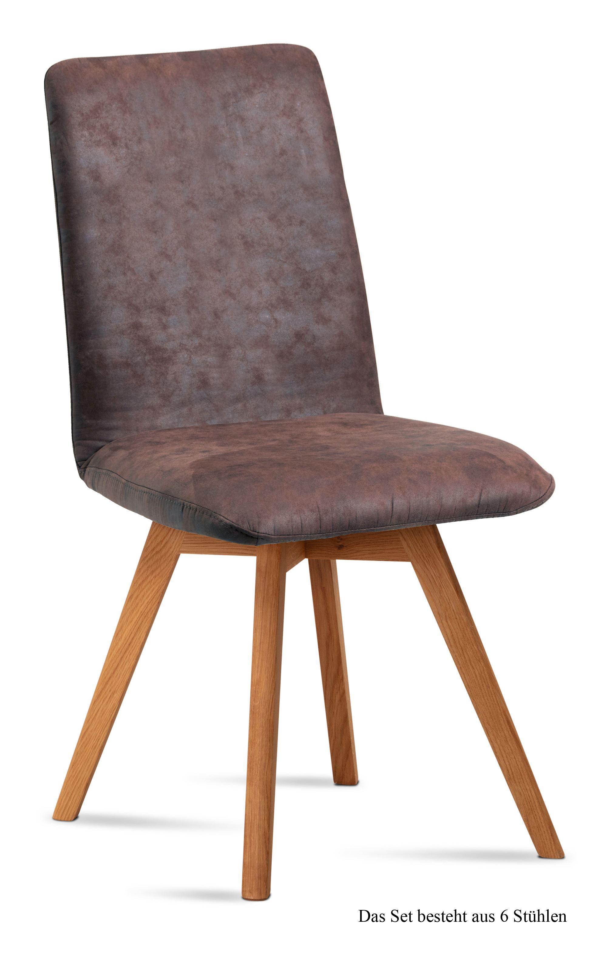 ESSZIMMERSTUHL (6er-Set) Dilga 47x92x60 Schwarz/Braun - Eichefarben/Braun, Kunststoff (60/92/47cm) - 58aufmkessel