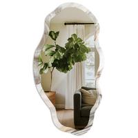 SPIEGEL 90x45 cm asymmetrisch mit Druck - Marmorabstraktion - Transparent, Glas (45/90/0.4cm) - TULUP