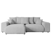 ECKSOFA Ottomane links ESKAR-L 266x176x72 Hellgrau Bouclé - Hellgrau/Schwarz, Holzwerkstoff/Kunststoff (266/176cm) - ALTDECOR