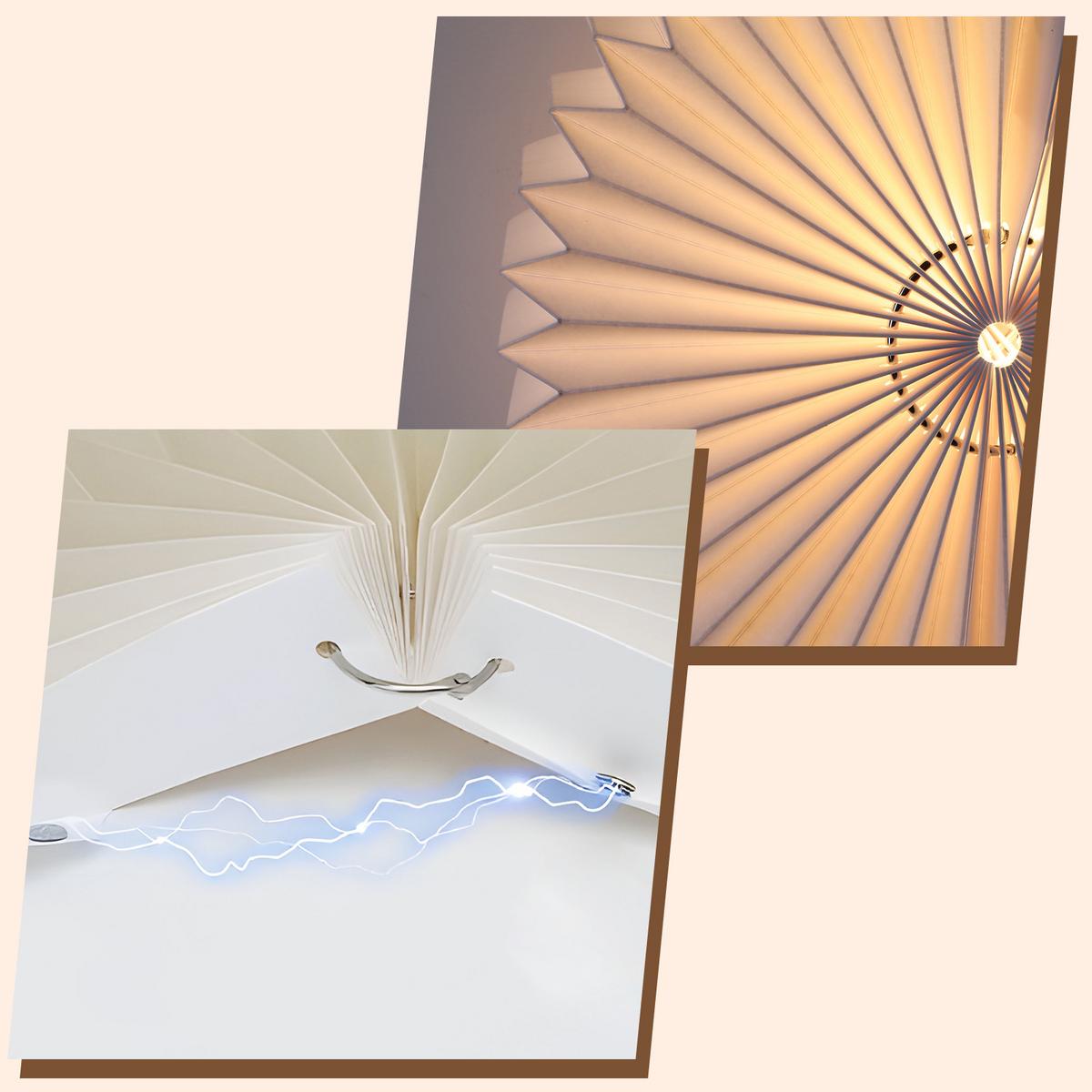 WANDLEUCHTE Leuchth 14.5/24.7/22 cm - Weiß, Papier (22/24.7/22cm) - ZMH