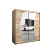 SCHWEBETÜRENSCHRANK 200/180/62 2-türig - Silberfarben/Sonoma Eiche, Holz/Kunststoff (180/200/62cm) - MÖBEL KRYSPOL