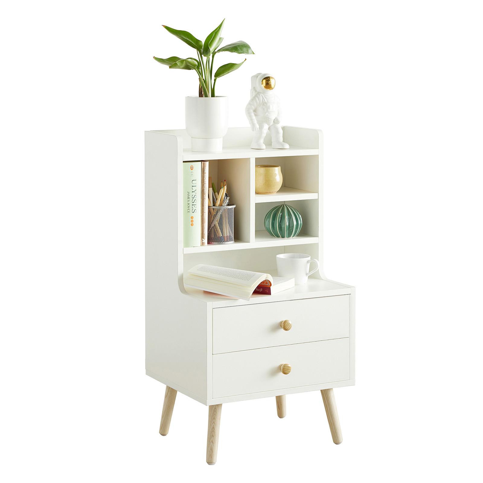 NACHTTISCH Weiß - Weiß, Holzwerkstoff (43/81/36cm) - SoBuy