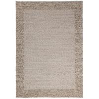 FLACHWEBTEPPICH handgewebt CALDER, Zopfbordüre, Beige-Braun, 120 x 170 cm - Beige, Textil (120/170cm) - KADIMA DESIGN