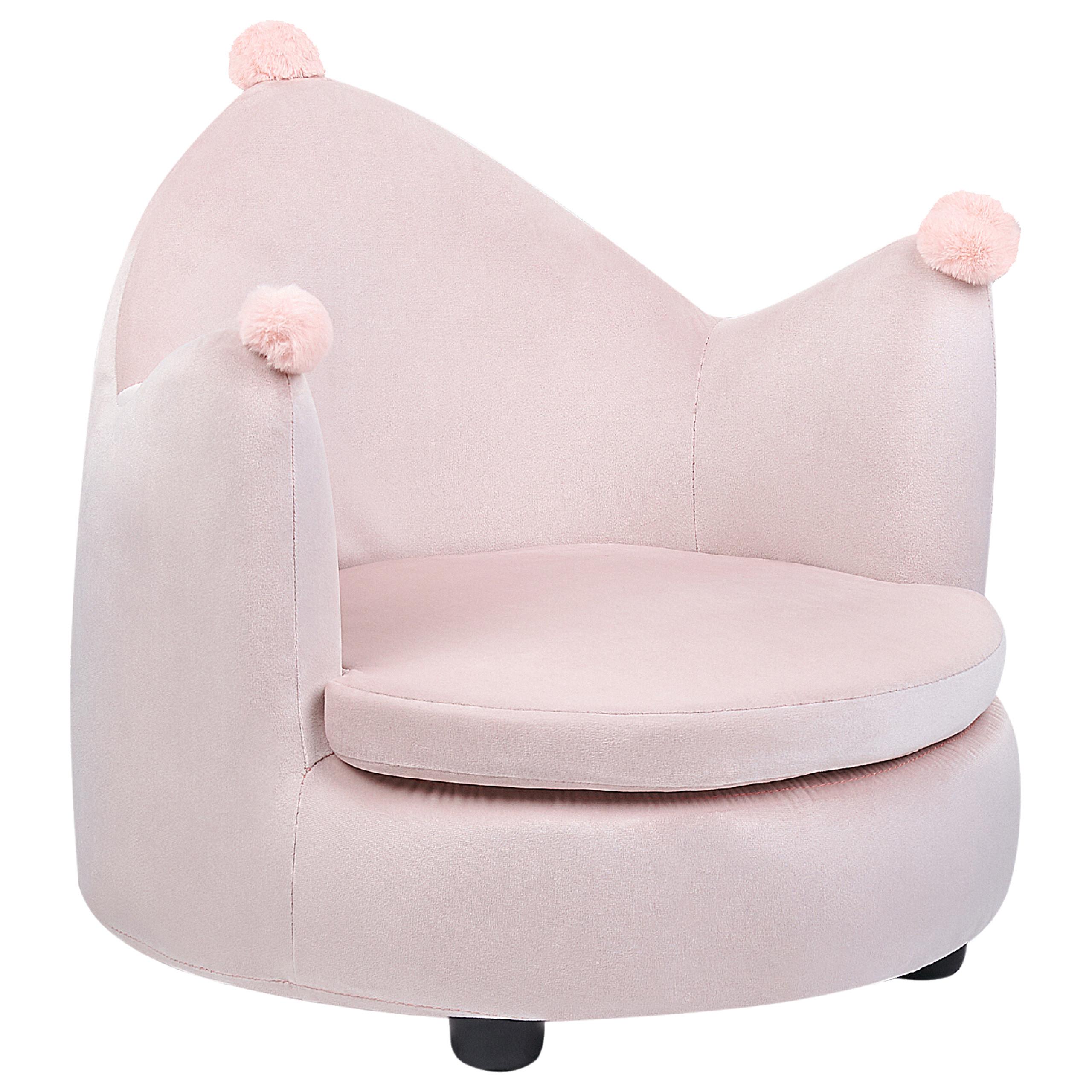 KINDERSESSEL Rosa Vega - Pink/Schwarz, Textil (50/47/44cm) - Beliani