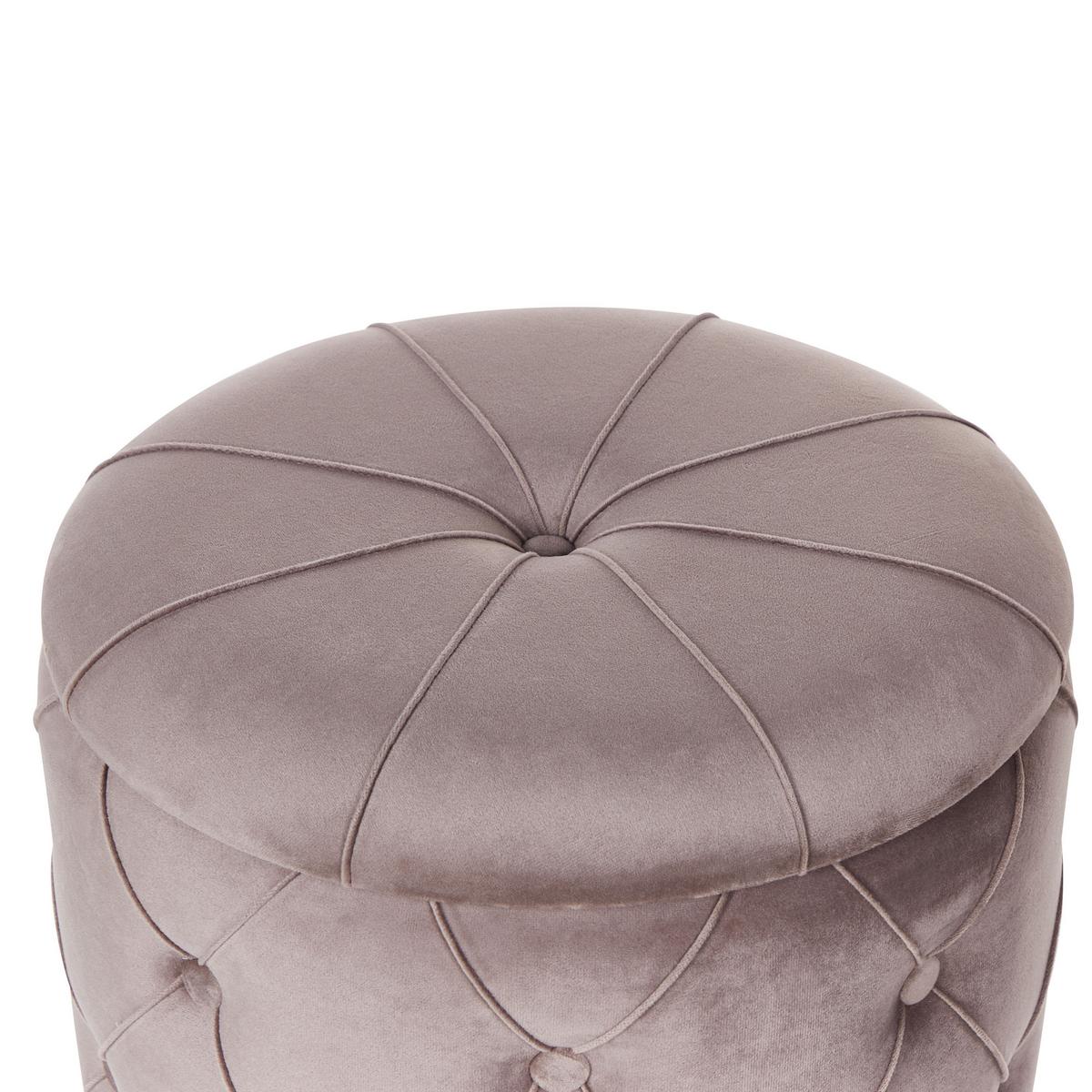 POUF 2er-Set Taupe Pueblo - Taupe/Goldfarben, Textil (33/44/33cm) - Beliani