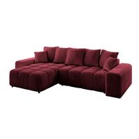 ECKSOFA Ottomane links ENIL-L 297x189x68 Bordeaux Velours - Bordeaux, Holzwerkstoff/Kunststoff (297/189cm) - ALTDECOR
