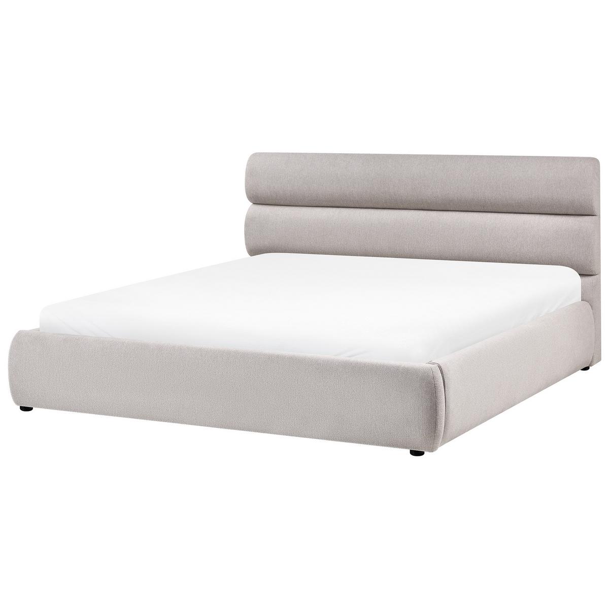 BETT mit Stauraum 180/200 cm Kunstleinen Grau Bonifacio - Grau, Textil (180/200cm) - Beliani