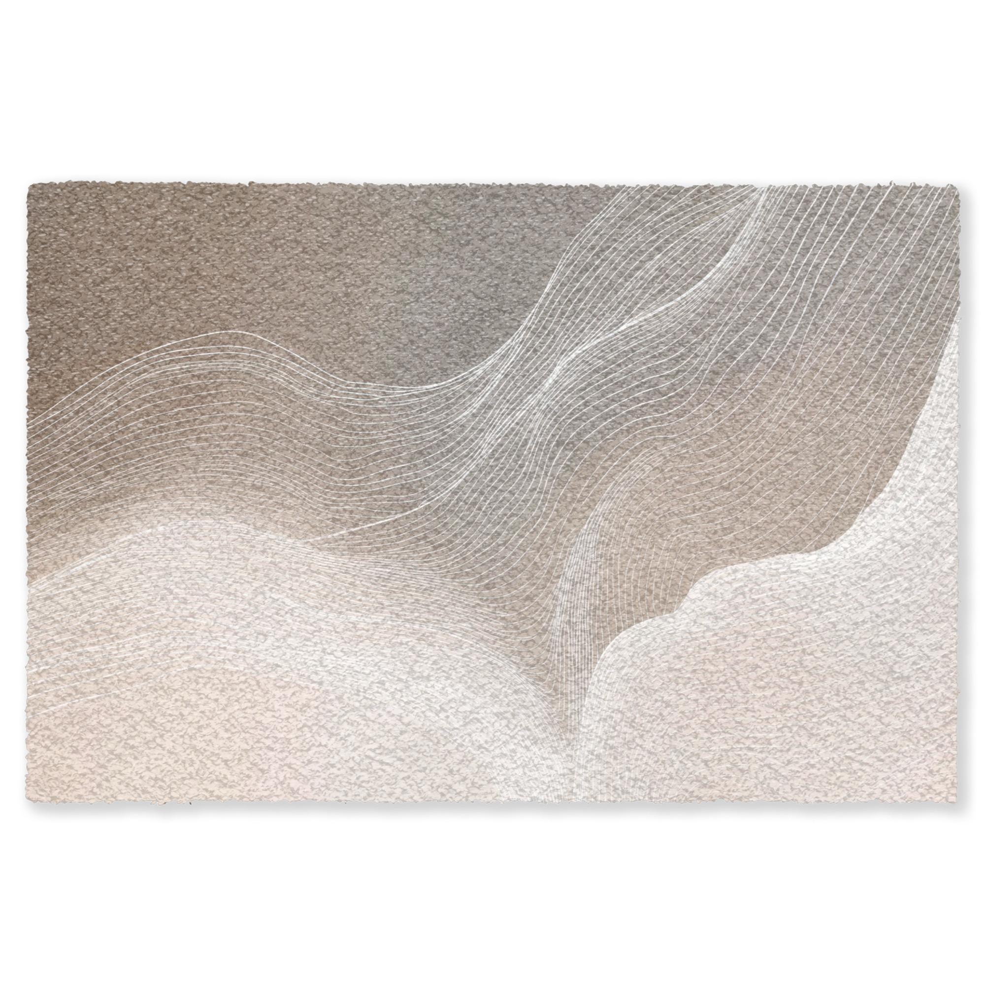 FUSSMATTE Wellenlinien - Luftströme - Harmonisch Schmutzfänger 60x40 cm - Beige, Kunststoff (60/0.4cm) - MuchoWow