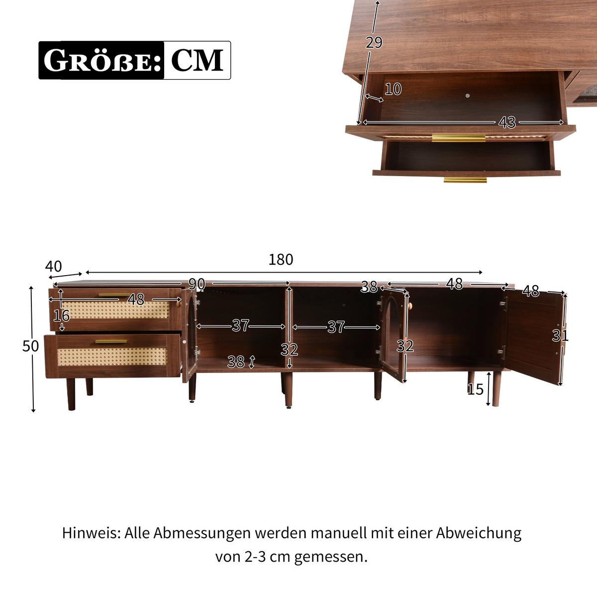 SIDEBOARD Braun 180/40/50 cm - Braun, Holzwerkstoff (40/50/180cm) - Urban Meuble