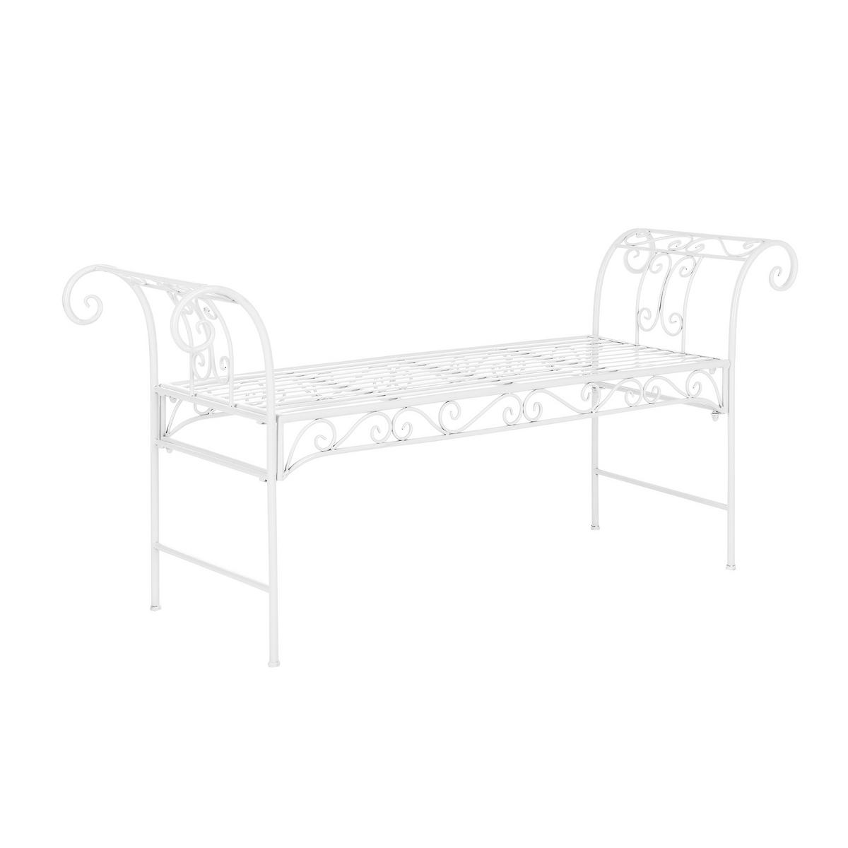 GARTENBANK Cossila - Weiß, Metall (147/70/46cm) - [en.casa]