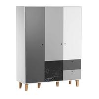 SCHRANK 3 Türen schwarz - Schwarz, Holzwerkstoff (153/201.5/55cm) - Petits-meubles