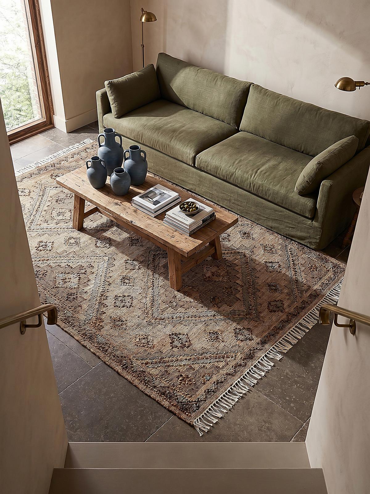 JUTETEPPICH handgewebt BERMEO, im Vintage-Stil, Natur, 140 x 200 cm - Beige, Textil (200/140cm) - KADIMA DESIGN