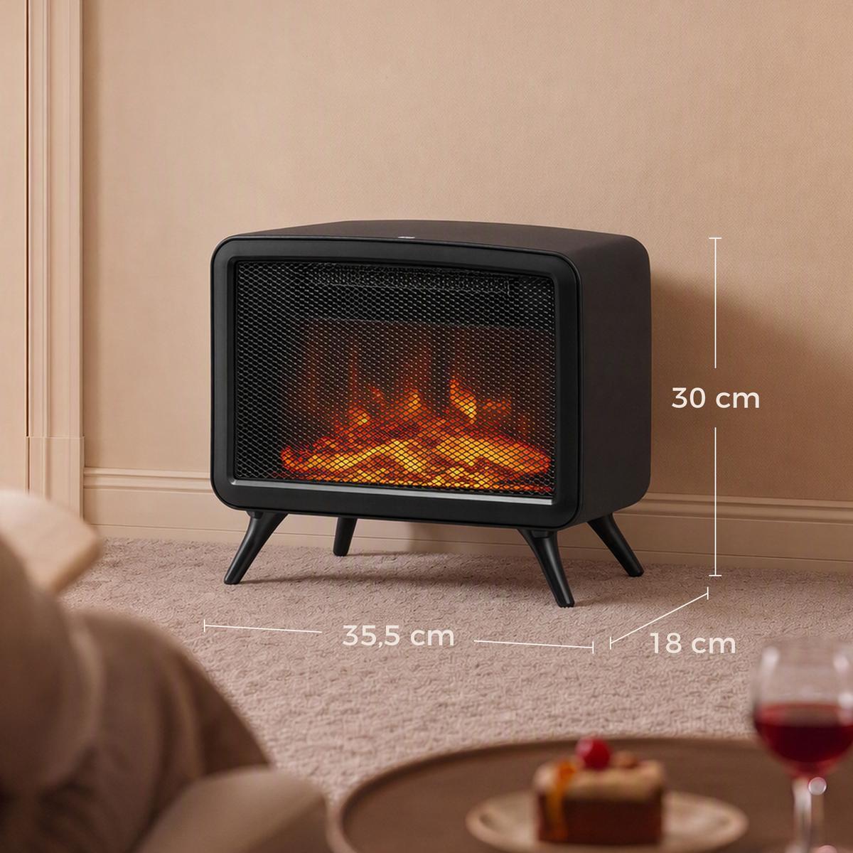 ELEKTROKAMIN ABS Stahl Schwarz - Schwarz, Kunststoff (18/30/35.5cm) - HOMCOM