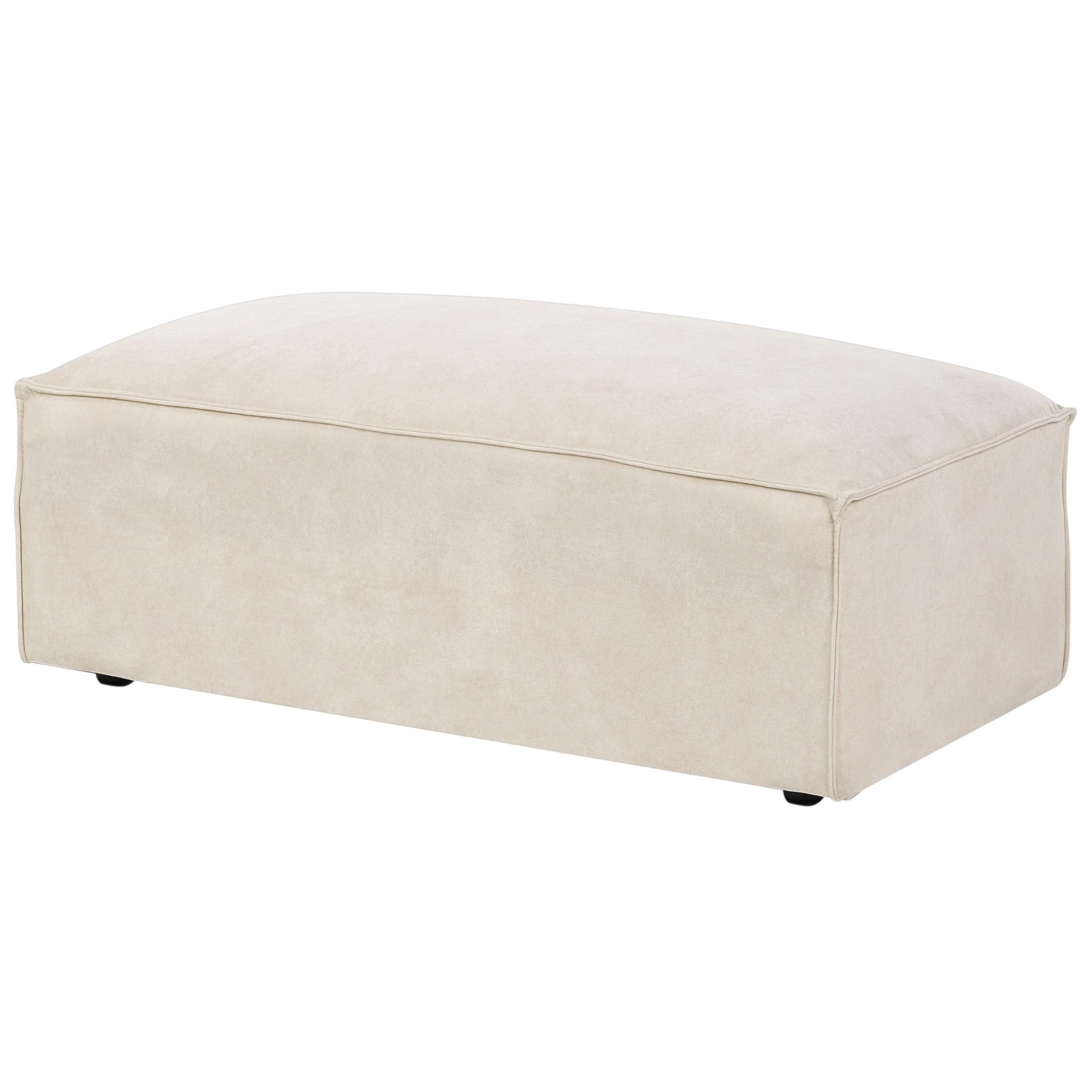 OTTOMANE Samtstoff Hellbeige Hellnar - Beige, Textil (52/39/102cm) - Beliani