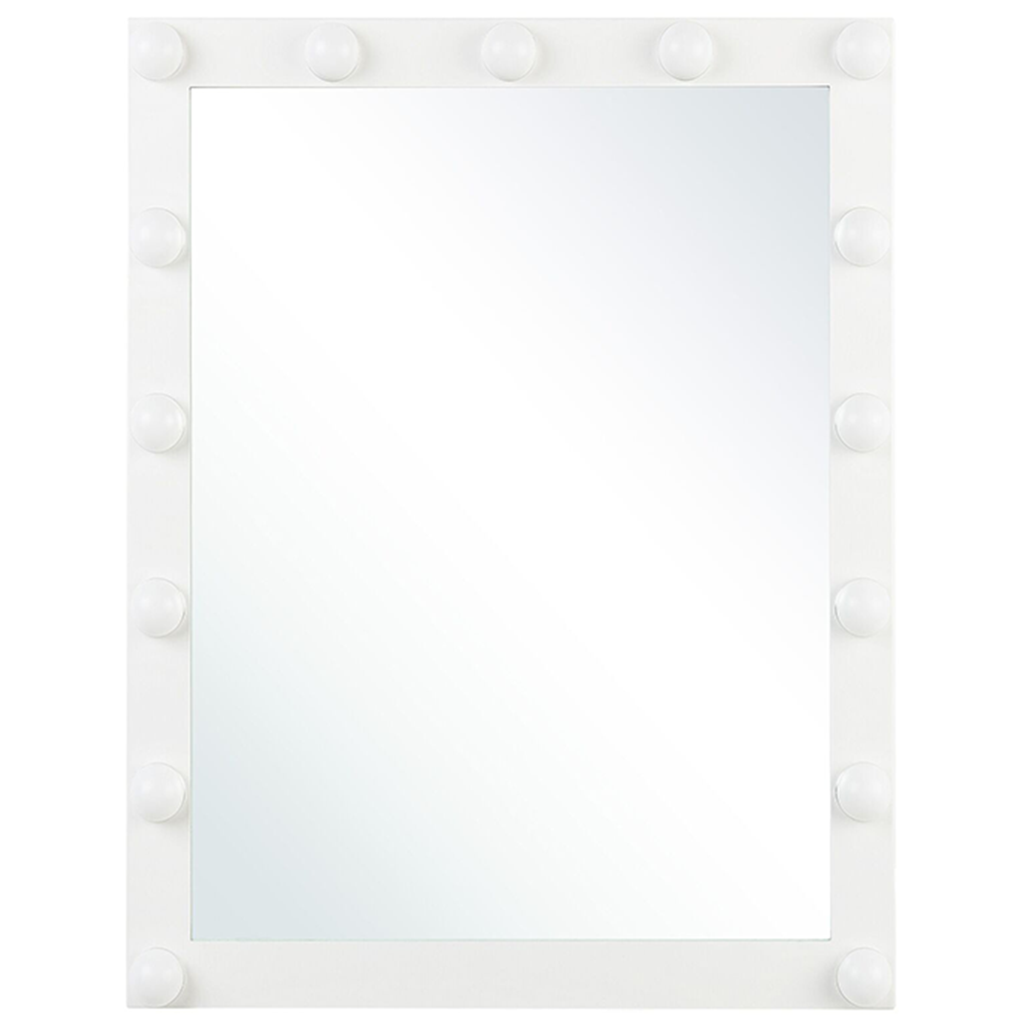 BADSPIEGEL mit LED-Beleuchtung rechteckig 50/60 cm Odenas - Weiß, Metall (50/60/2cm) - Beliani