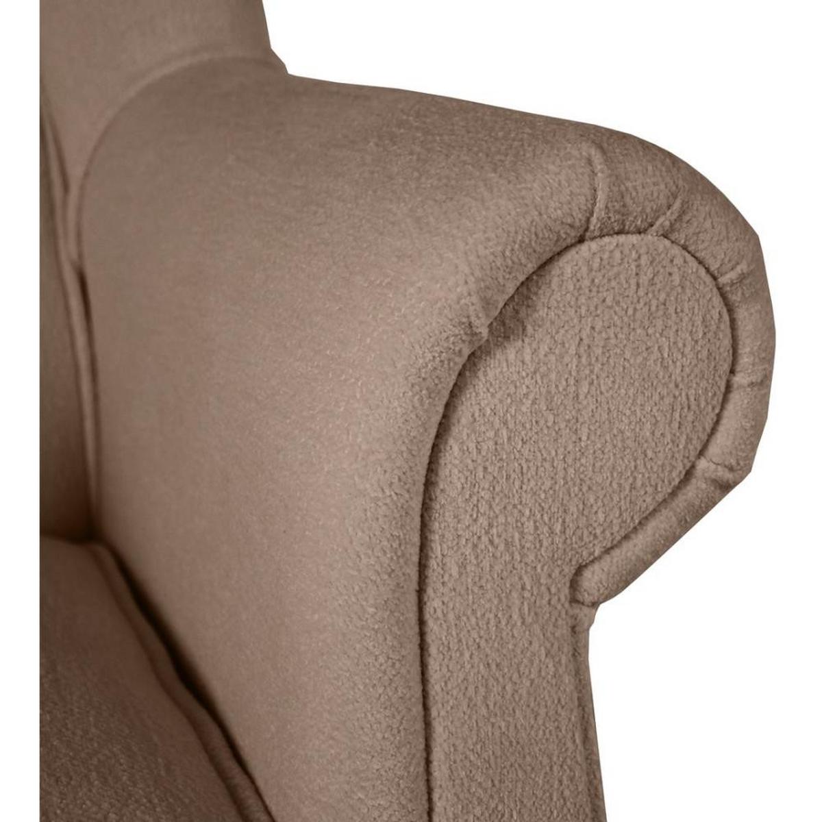 OHRENSESSEL Leonardo hellbraun boucle-stoff - Hellbraun, Holz/Textil (88/118/86cm) - Beautysofa