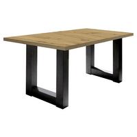 ESSTISCH ausziehbar Eila 7 160 x 90 x 75 Esszimmertisch Schwarzstahl/Asteiche - Eiche Artisan, Holz (160/90/75cm) - 58aufmkessel