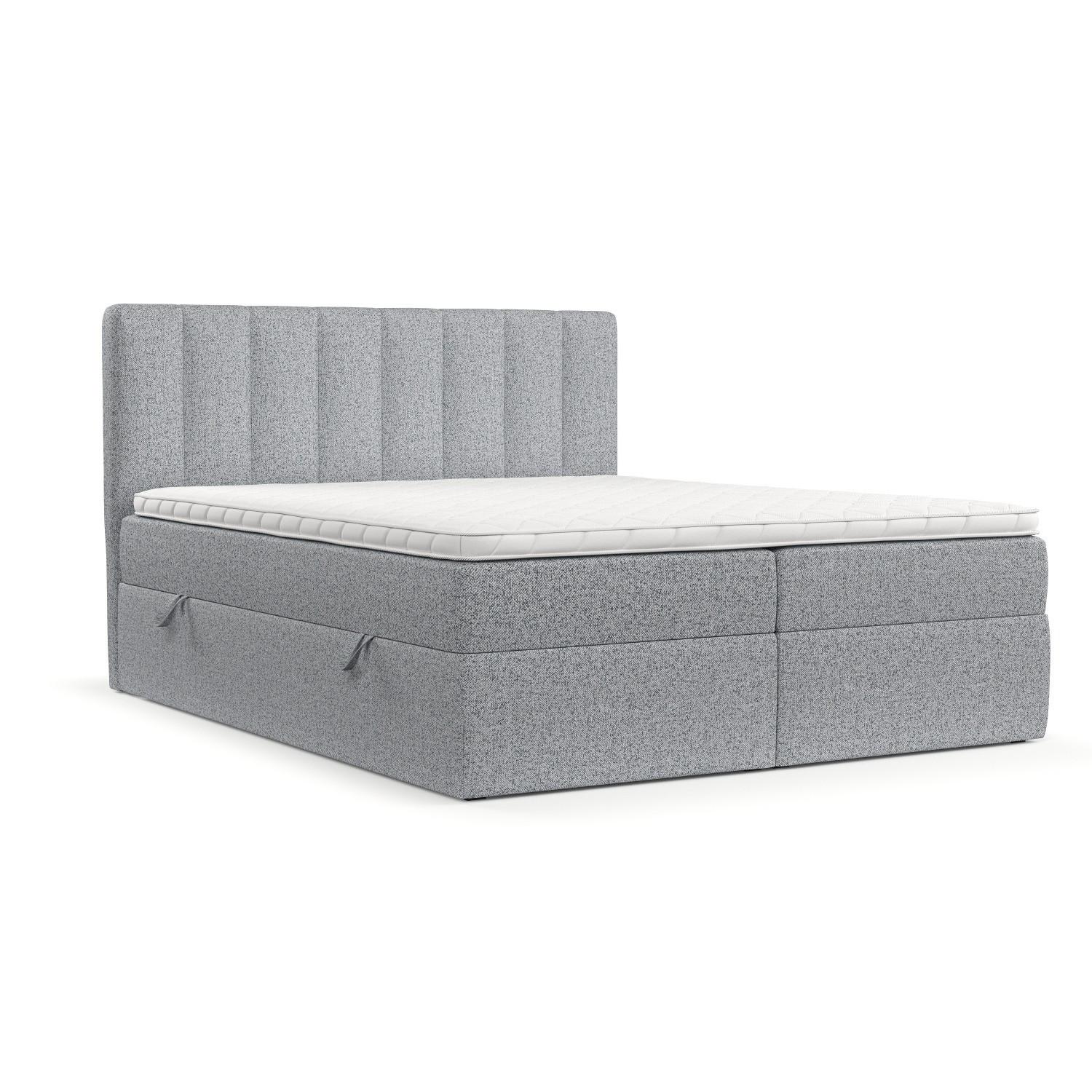 BOXBETT Bari 200/200 cm Grau im Riva Stoff - Grau, Holz/Holzwerkstoff (200/200cm) - AltaBeds