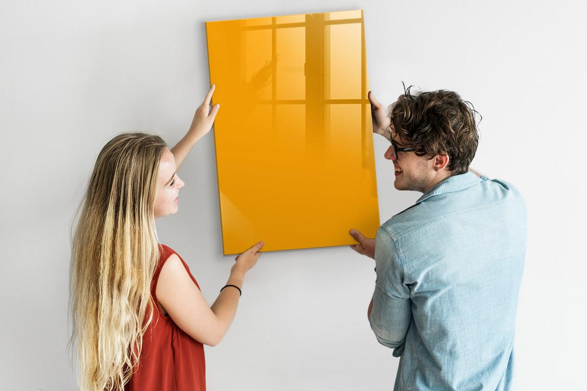 MAGNETTAFEL 60x90 Dunkelgelb schwarzer Marker - Dunkelgelb, Glas (60/0.4/90cm) - TULUP