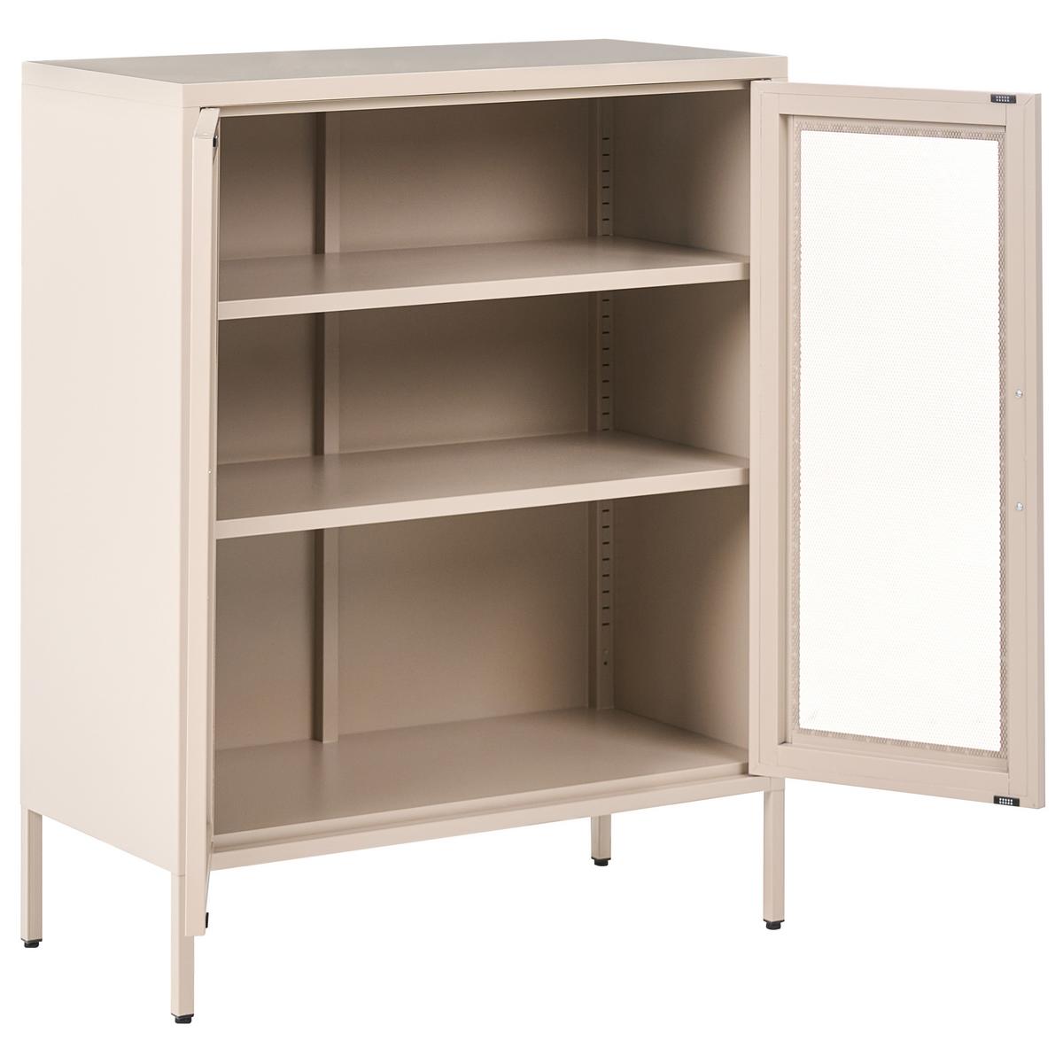 SCHRANK Metall Beige Wakatipu - Beige, Metall (80/102/40cm) - Beliani