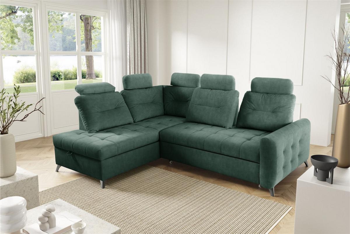 ECKSOFA Wendie - Grün, Holzwerkstoff/Textil (200/250cm) - Fun Möbel