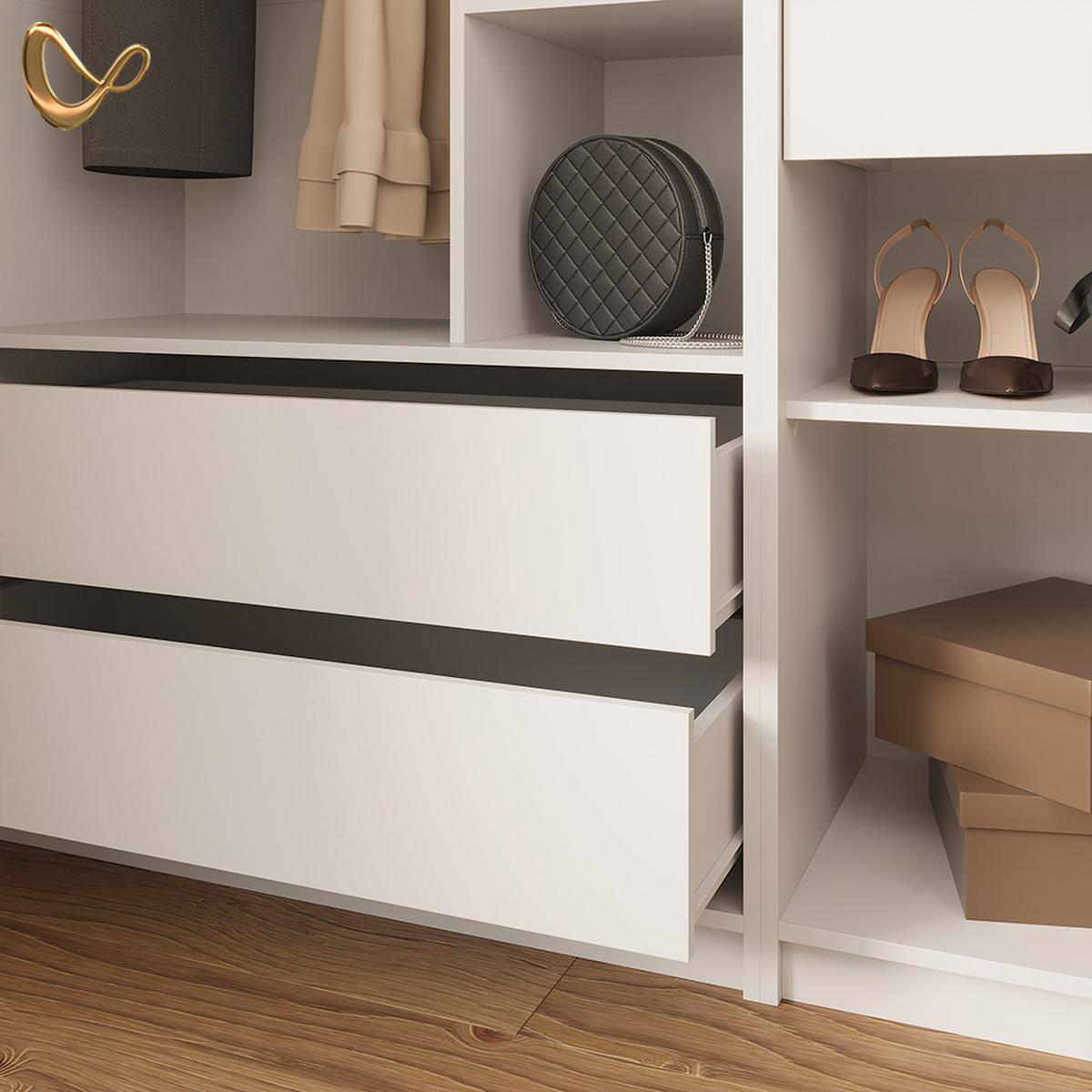 KLEIDERSCHRANK Trento Weiß 3er Set - Weiß, Holzwerkstoff (100/200/50cm) - Livinity®