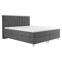 BOXBETT Elegance - H3 - Goldfarben/Grau, Holz/Textil (160/200cm) - MIRJAN24