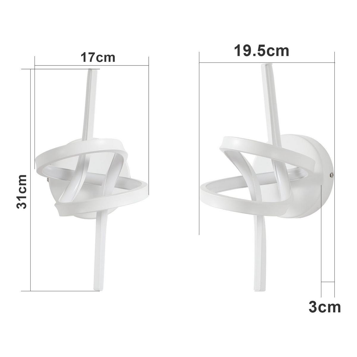 LED WANDLEUCHTE Nassar - Weiß, Metall (31/19.5/17cm) - Nettlife