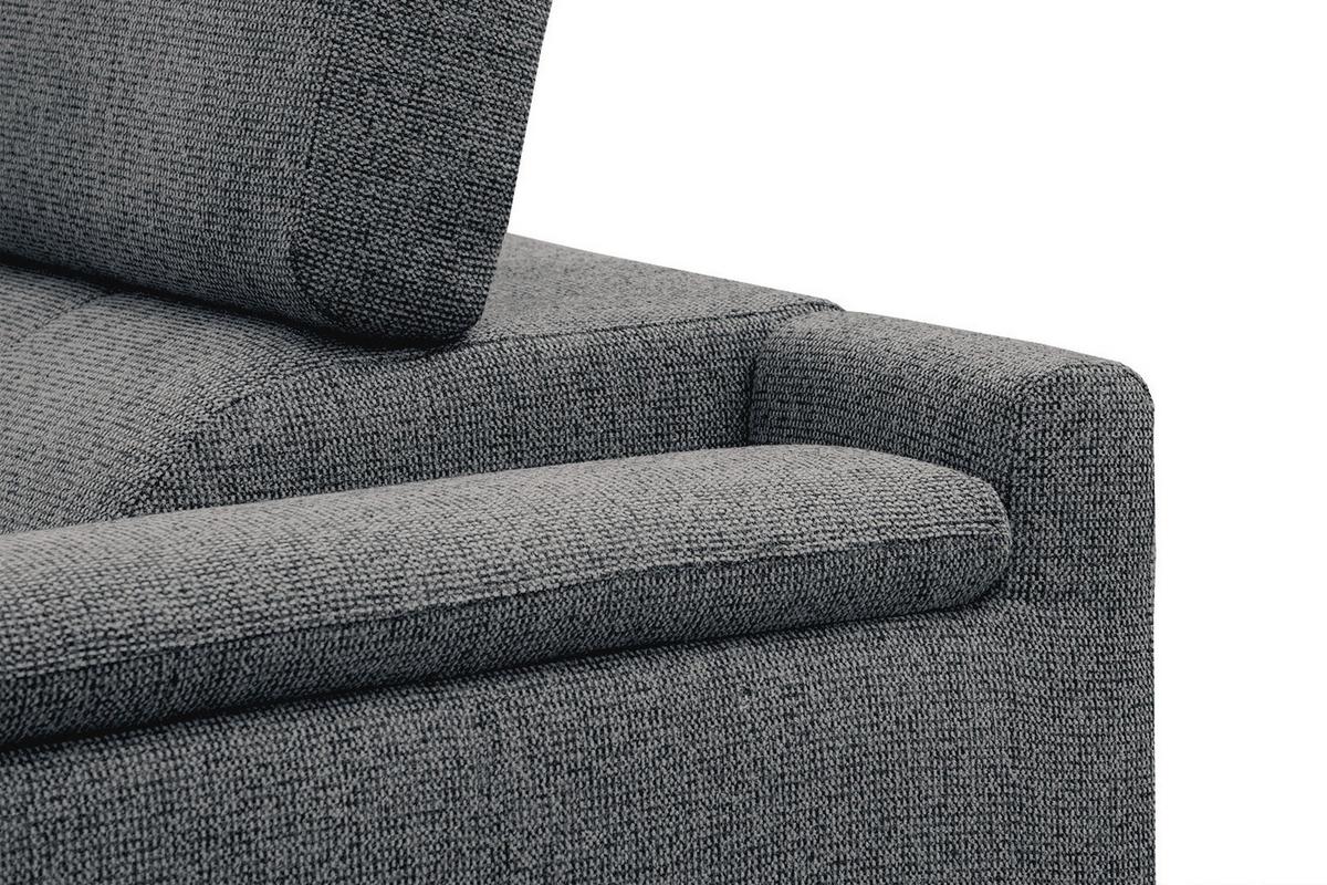 ECKSOFA FIERO 5-Sitzer, dunkelgrau - Dunkelgrau/Schwarz, Holzwerkstoff/Textil (158/269cm) - Wozimo