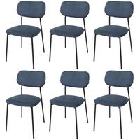 ESSZIMMERSTUHL Blau 6er-Set - Blau, Textil (44/83/52cm) - MCW