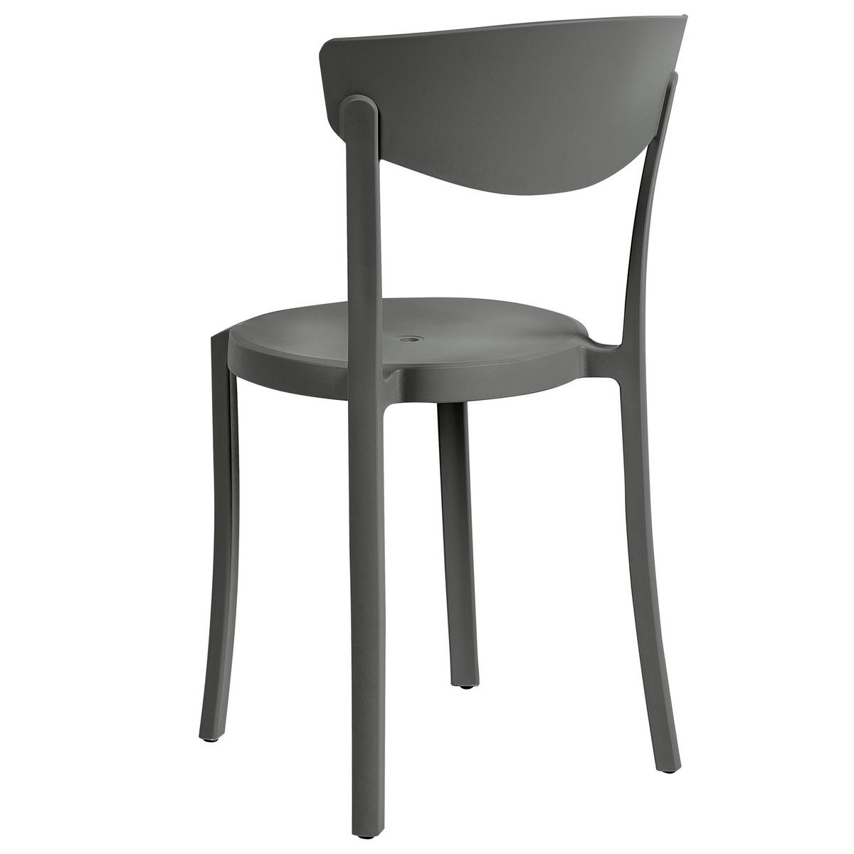 GARTENSTÜHLE 8er-Set Kunststoff dunkelgrau Vieste - Grau, Kunststoff (42/80/40cm) - Beliani