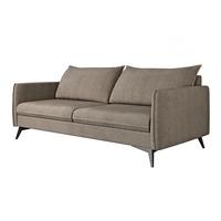 3-SITZER-SOFA Pulse Dunkelbeige Luxusmicrofaser - Beige/Schwarz, Holz/Textil (199/86/91cm) - S-Style Möbel