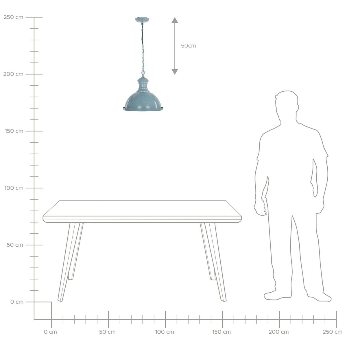 HÄNGELEUCHTE Didessa 32/32/85 cm - Blau, Metall (32/32/85cm) - Beliani