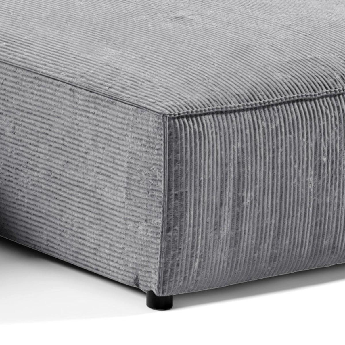 PANORAMASOFA Isaac 5 Sitzplätze Grau - Grau, Holzwerkstoff (398/85/185cm) - Petits-meubles
