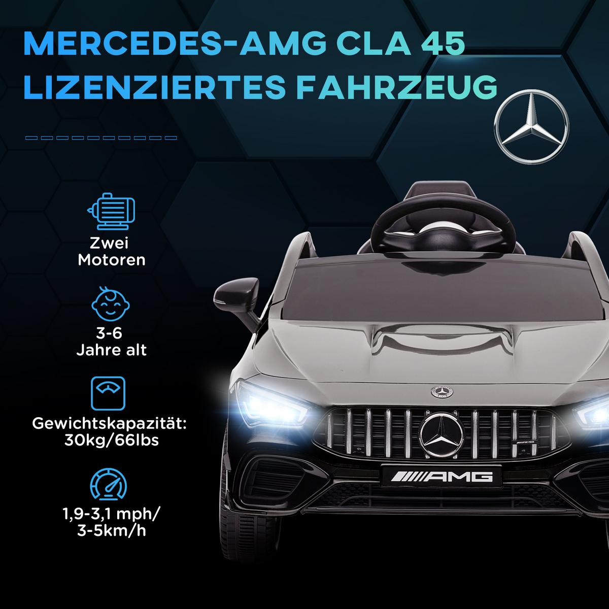 KINDER Elektroauto 12V Kinderauto mit Fernbedienung, Musik, bis 5 km/h Schwarz - Schwarz, Metall (110/61/45cm) - AIYAPLAY