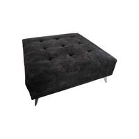 HOCKER WIOLO Anthrazit Velvet - Anthrazit/Silberfarben, Textil/Metall (110/42/110cm) - KAWOLA