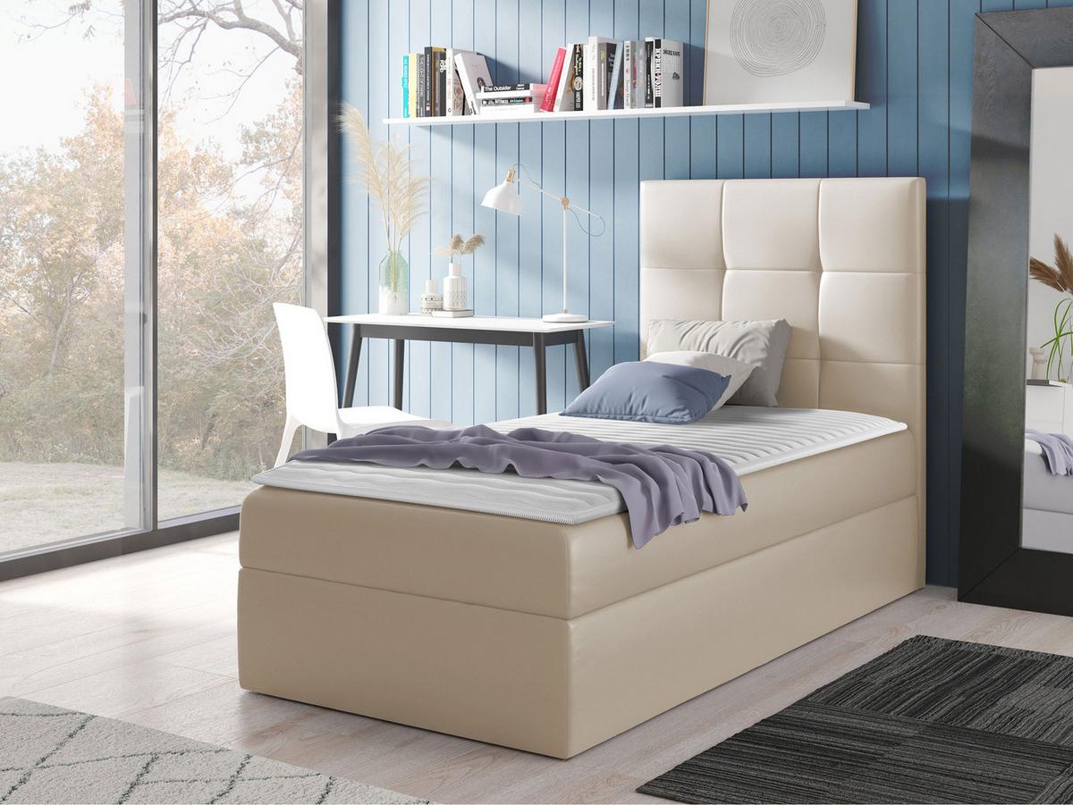 BOXBETT Mini 2, Seite zum Öffnen des Bettkastens: Rechts - H3 - Creme, Holz (90/200cm) - MIRJAN24