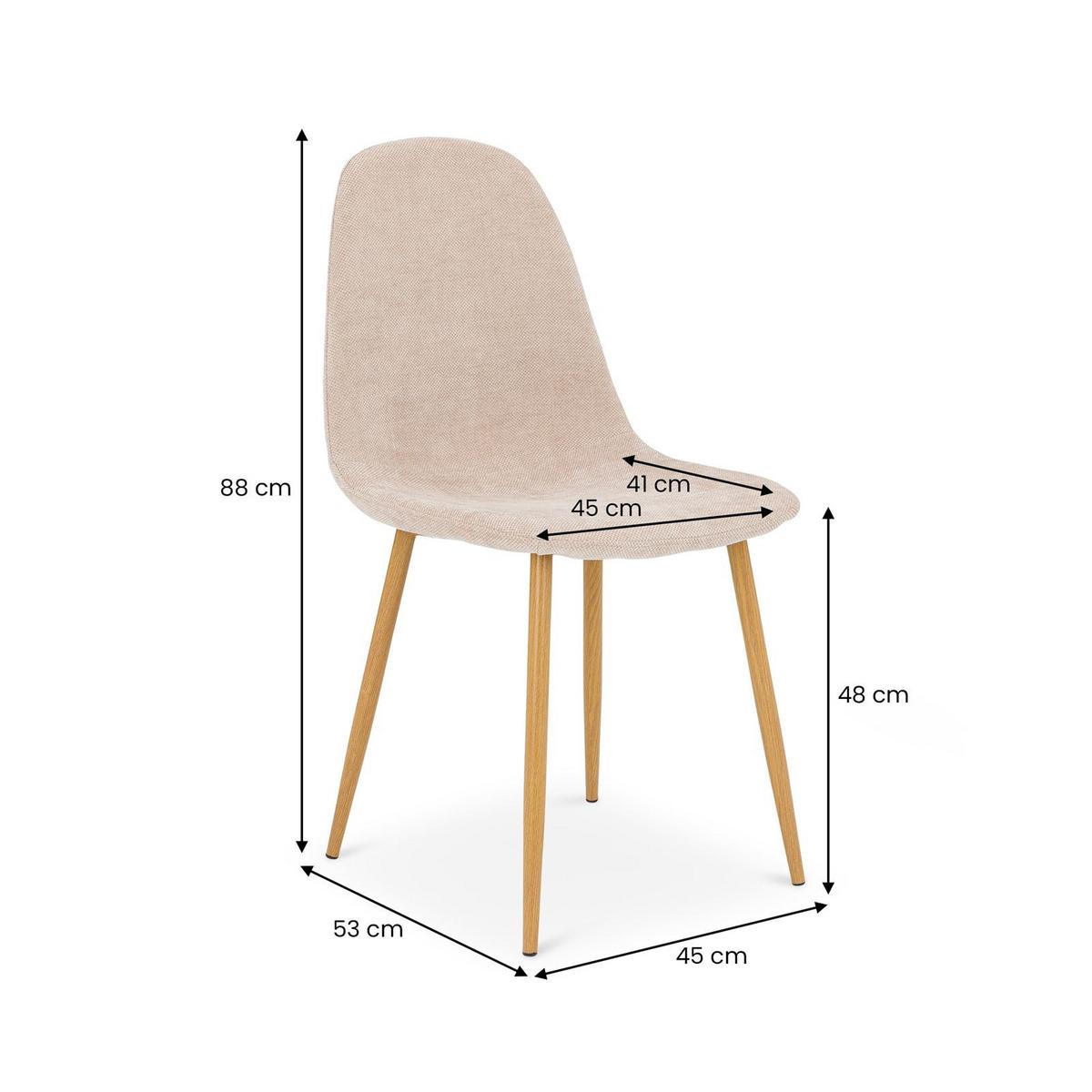 ESSZIMMERSTUHL PUNTA 4er-Set beige - Beige, Textil (45/86/53cm) - IDIMEX