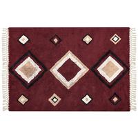 KURZFLOR-TEPPICH Siirt 230/160 cm - Rot, Textil (160/230cm) - Beliani