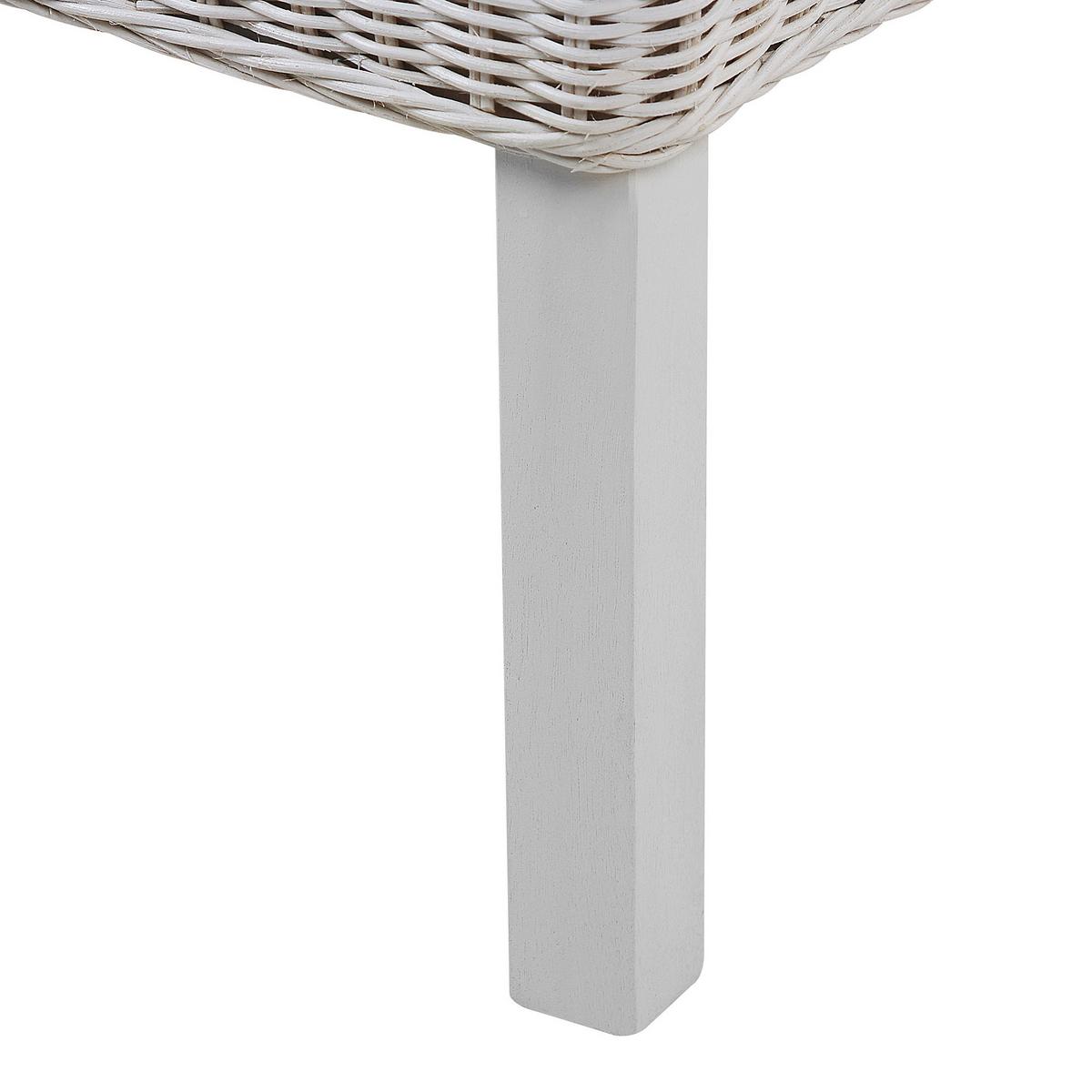RATTANSTUHL 2er-Set Rattan Weiß Andes - Weiß, Naturmaterialien/Holz (46/96/50cm) - Beliani