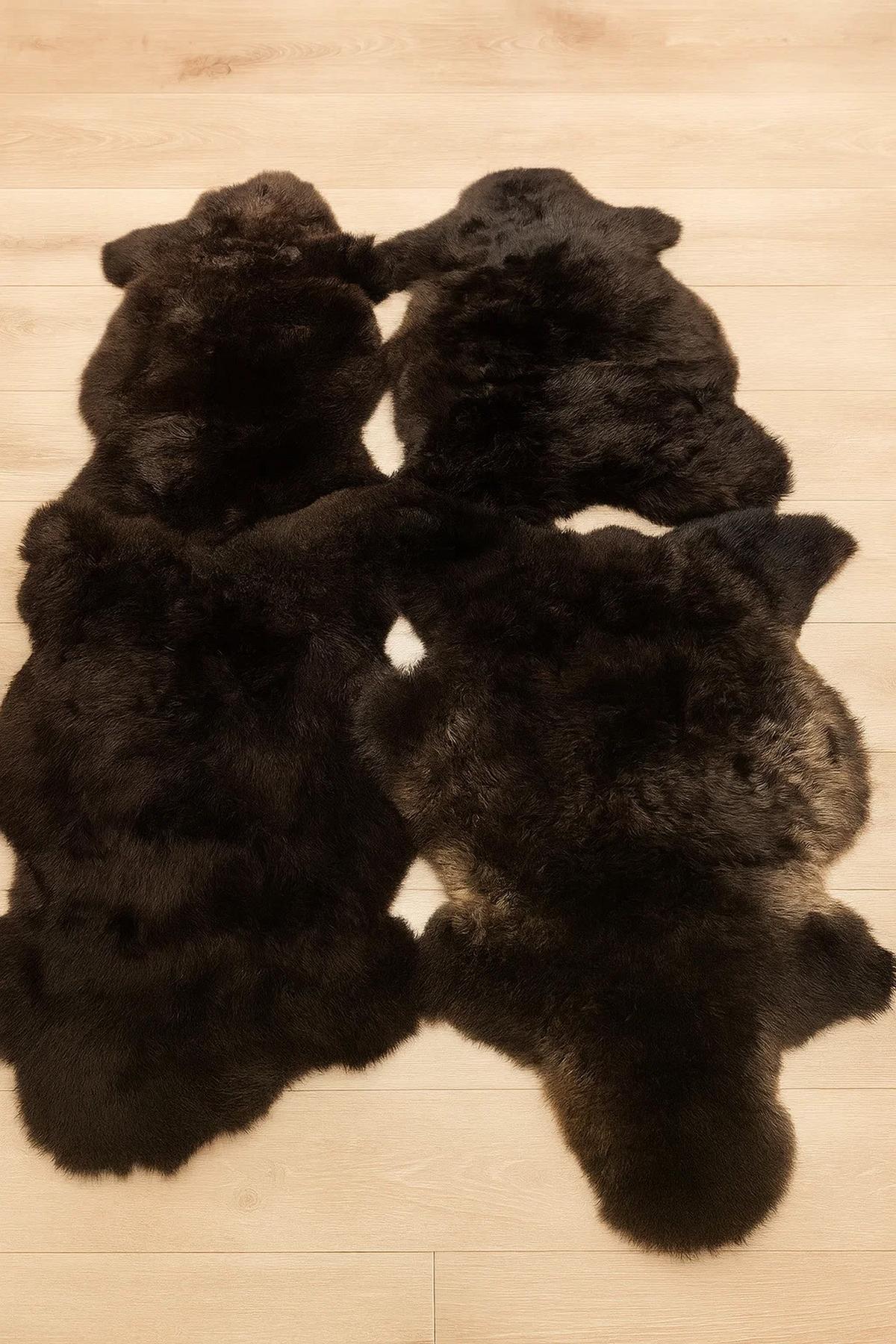 SCHAFFELL Öko Natur – Dunkelbraun, Weiche Wolle ca. 100 cm - Dunkelbraun, Fell (60/100cm) - Provellus