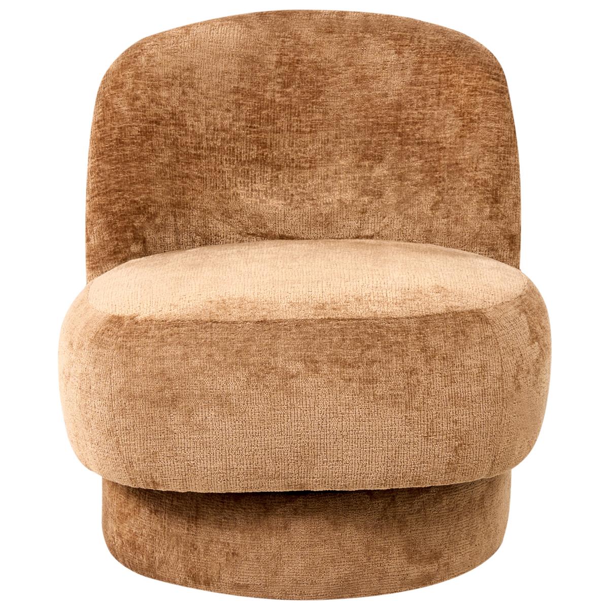 DREHSESSEL Goldbraun Aylo - Braun, Textil (60/65/70cm) - Beliani