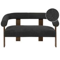 2-SITZER-SOFA Bouclé Schwarz/Dunkelbraun Ilbro - Schwarz, Textil (138/76/68cm) - Beliani