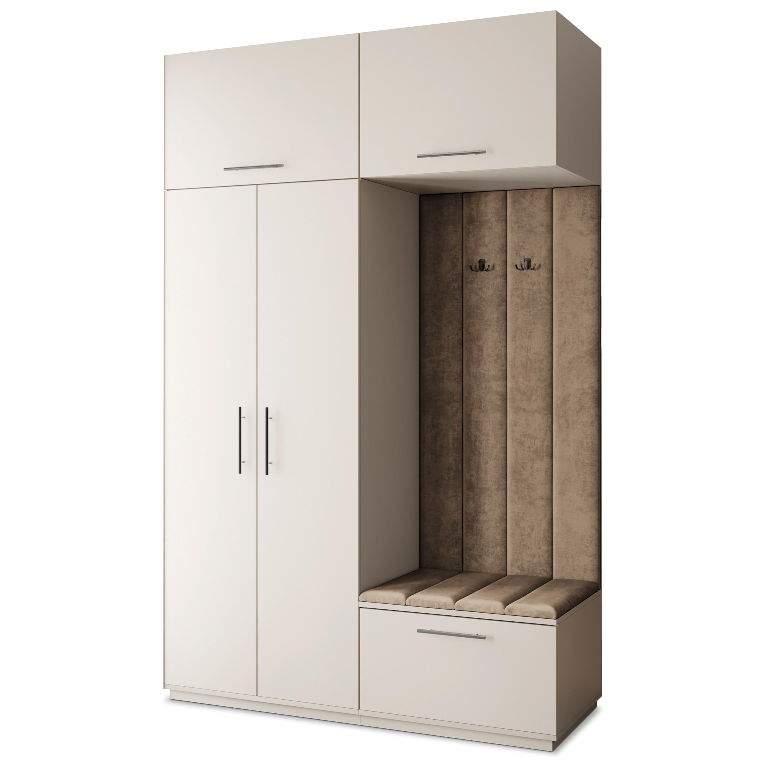 GARDEROBENSCHRANK REMA 150/240/60 cm Modern Garderobe-Set Kaschmir - Kaschmir/Mokka, Holzwerkstoff (150/240/60cm) - MASSENO