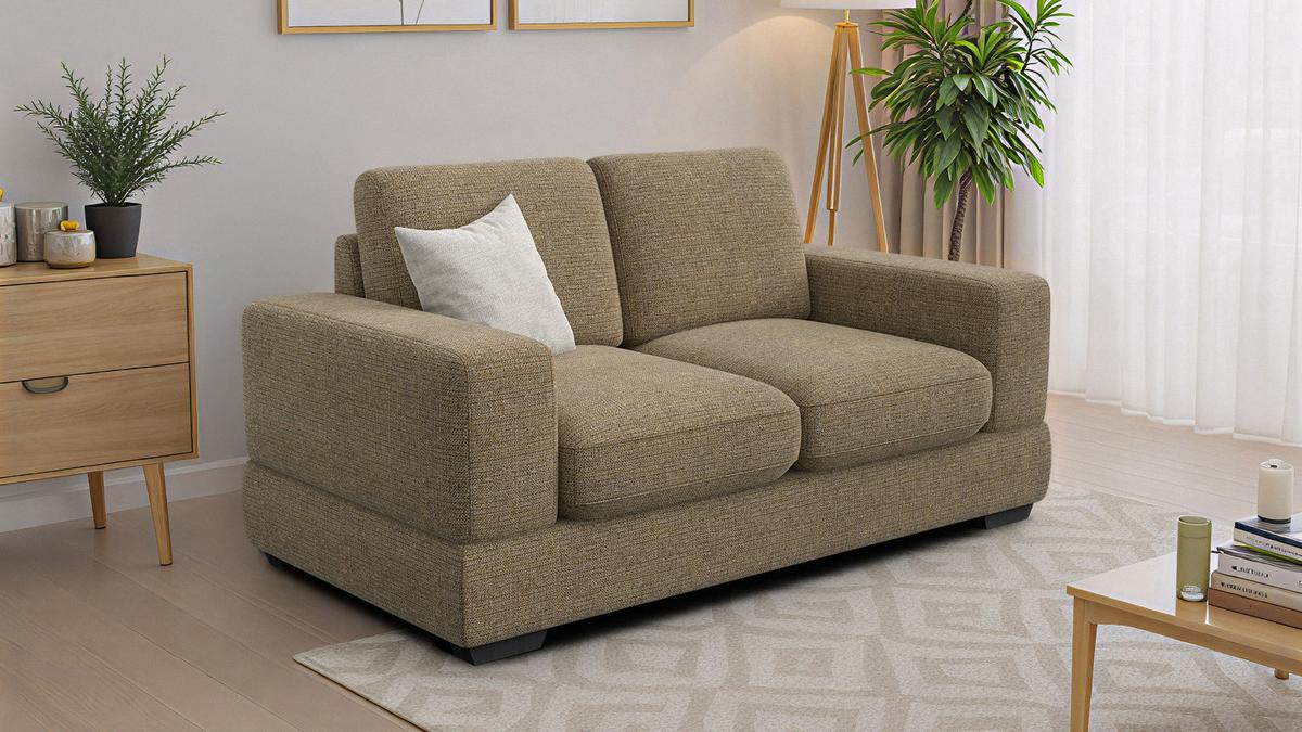 SOFA OTTO 2-Sitzer, taupe - Taupe/Schwarz, Holz/Textil (171/89/98cm) - Wozimo